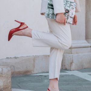 red high heels, fashion, style, 2021 ootd, outfit, zala zagoricnik, deichmann