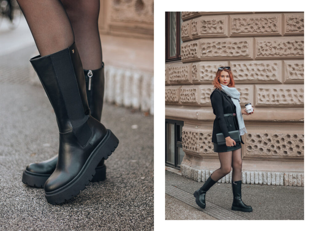 black boots, style inspo, gioseppo, winter 2021